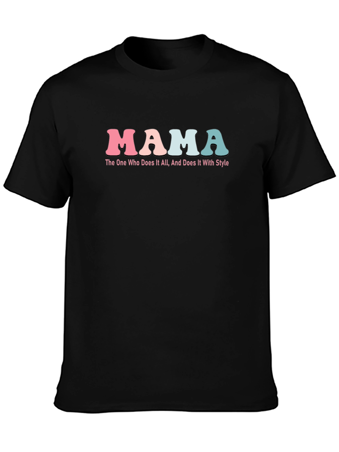 Mama Does It All Black Graphic Tee