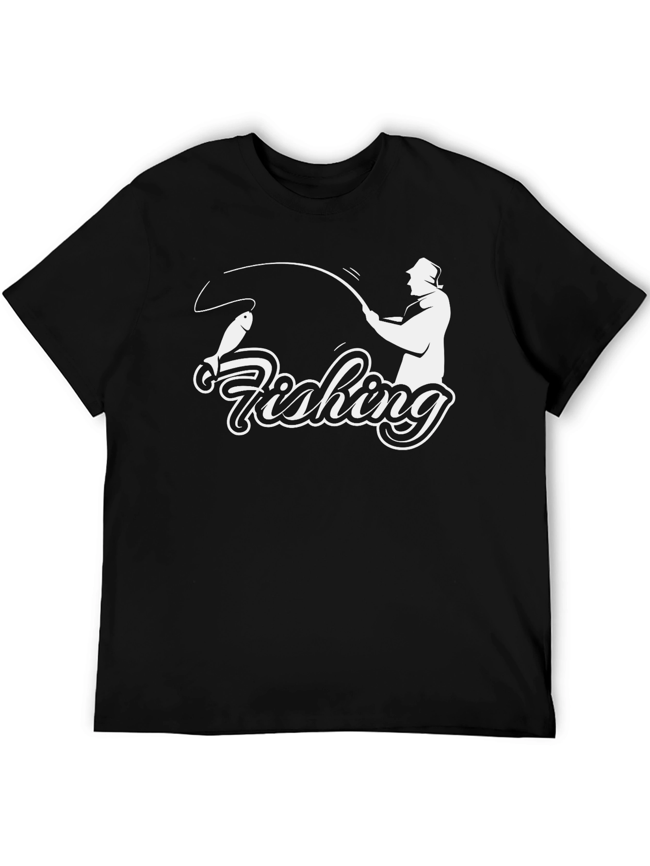 Fishing Graphic Tee - Mens Black T-Shirt