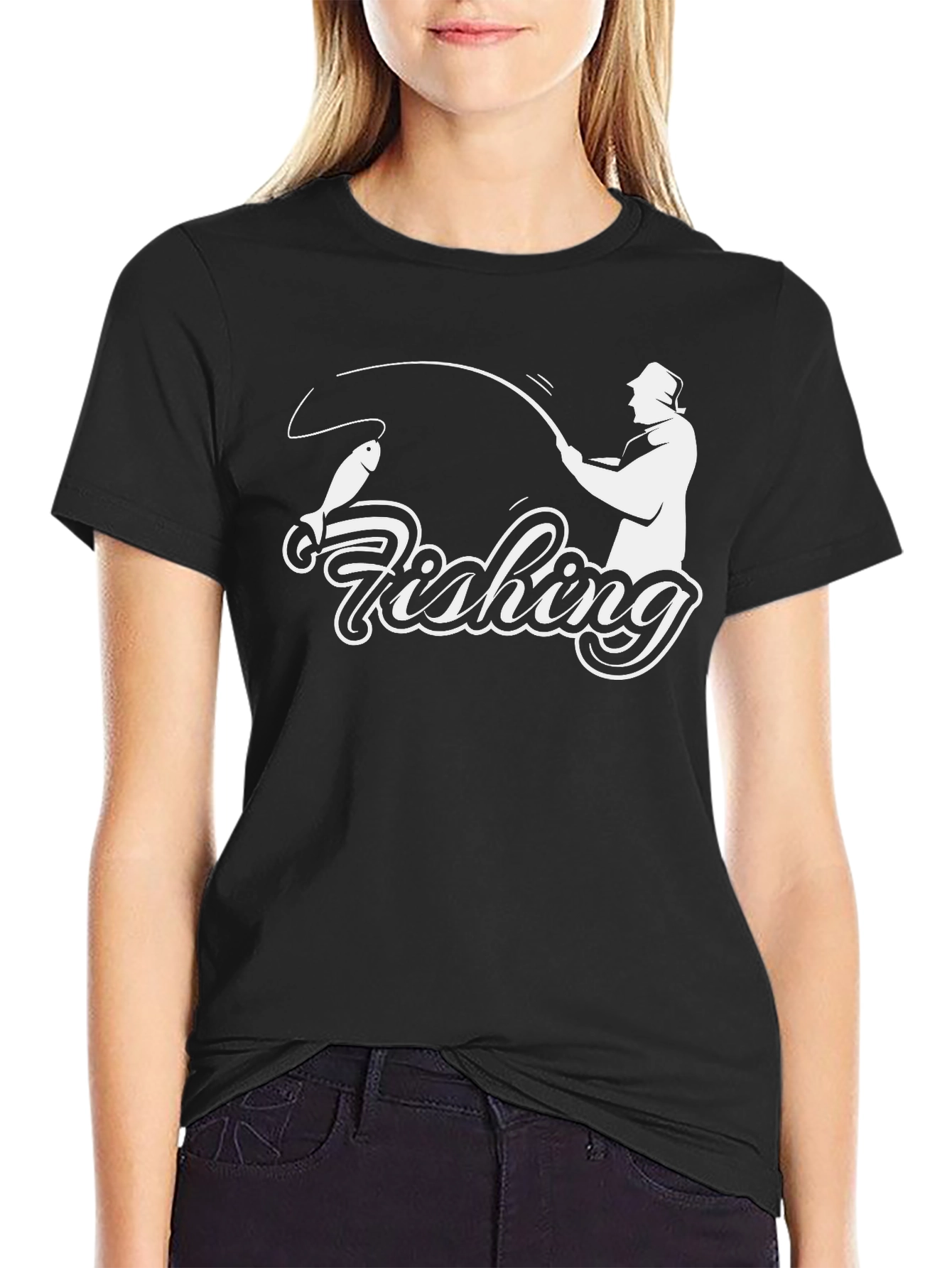Fishing Graphic Tee - Mens Black T-Shirt