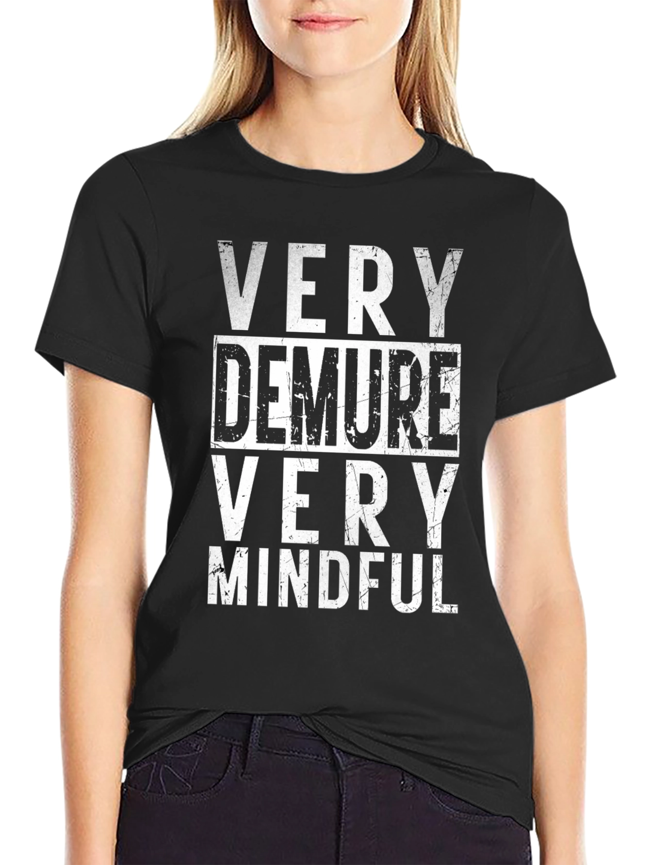 Very Demure Very Mindful Graphic Tee - Black