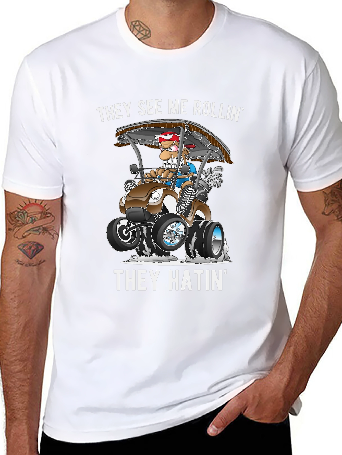 They See Me Rollin T-Shirt Funny Golfing Tee