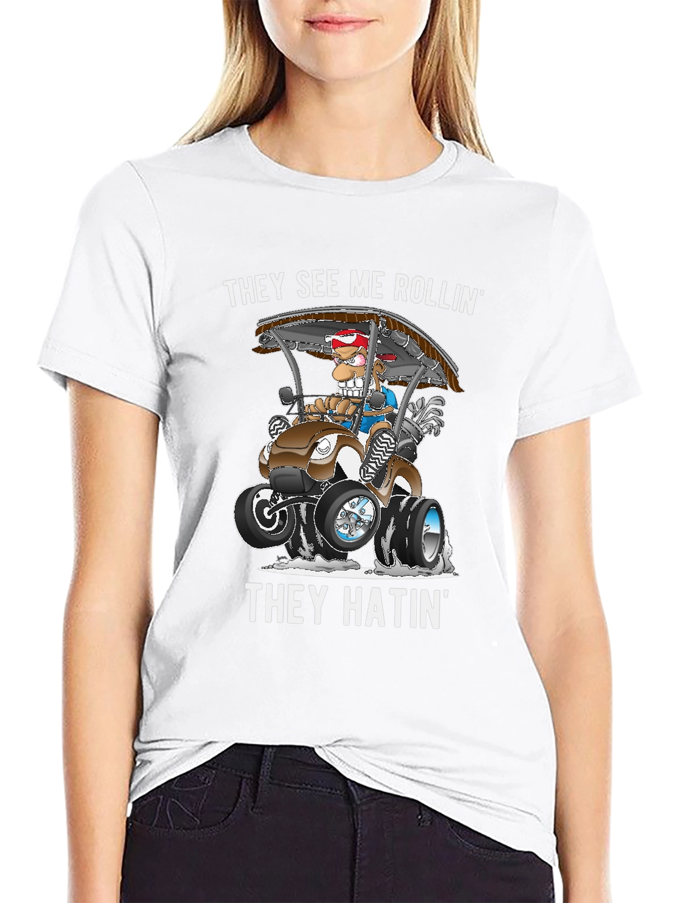 They See Me Rollin T-Shirt Funny Golfing Tee