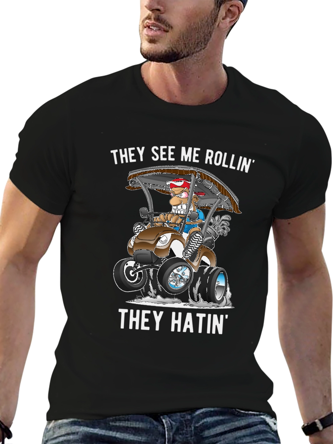 They See Me Rollin T-Shirt Funny Golfing Tee