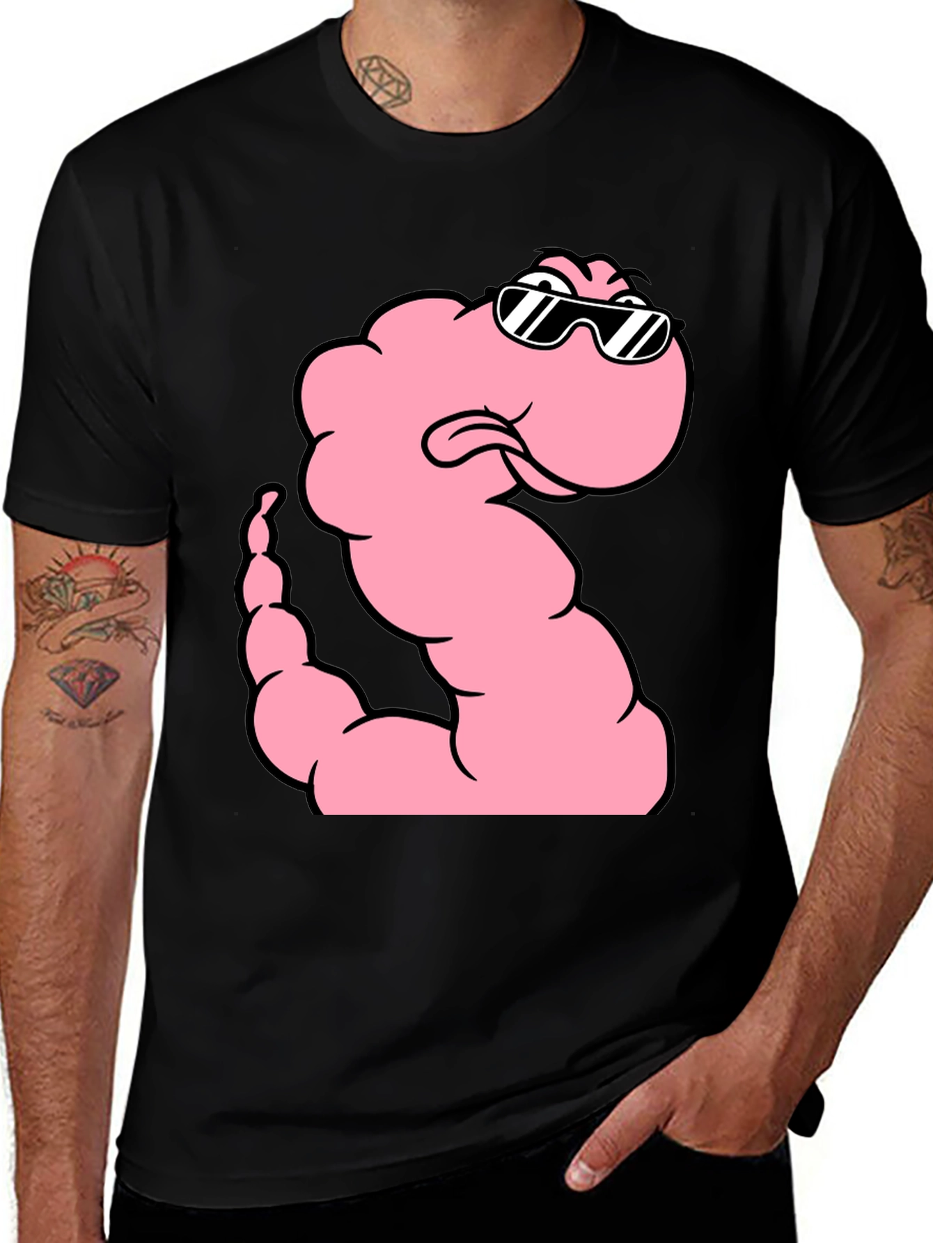 Cool Worm Graphic Black T-Shirt