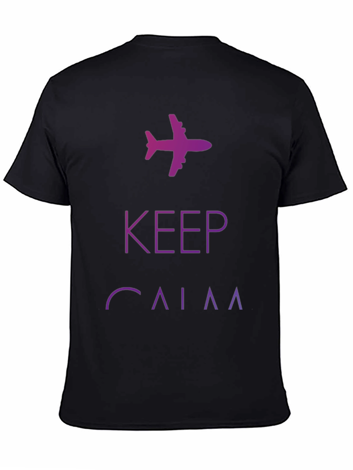 Keep Calm Airplane Black T-Shirt