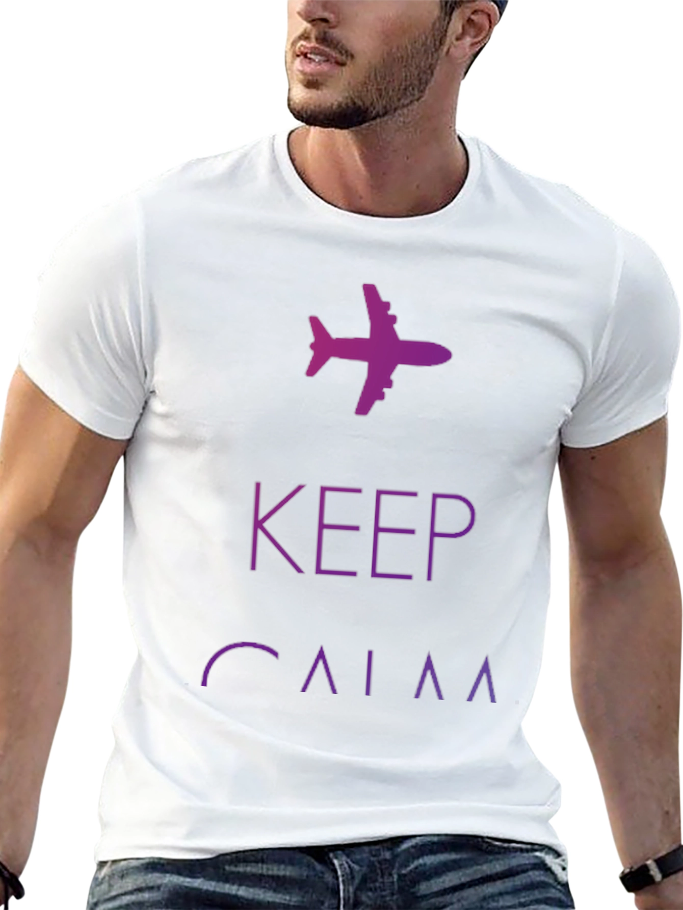 Keep Calm Airplane Black T-Shirt