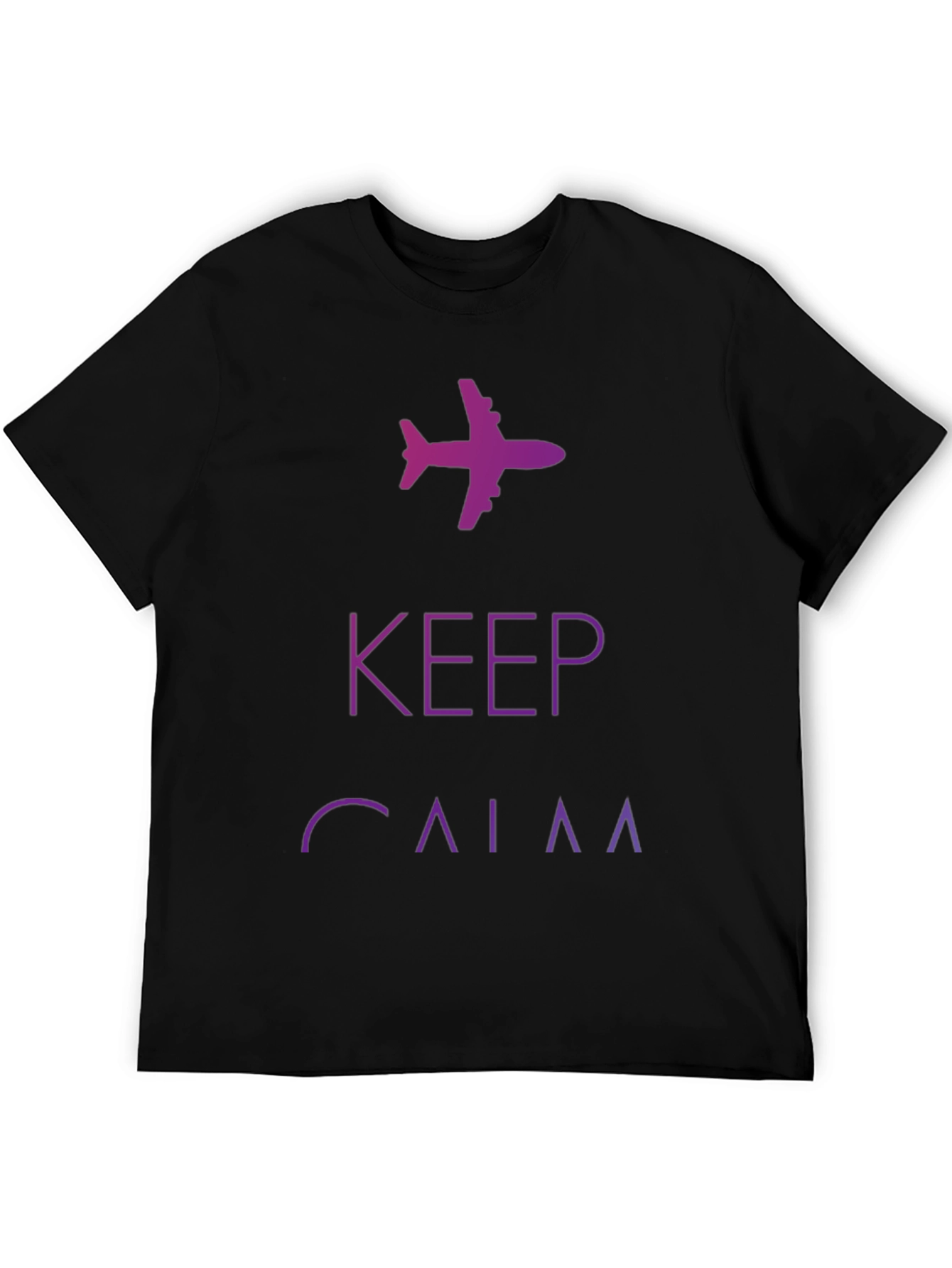 Keep Calm Airplane Black T-Shirt