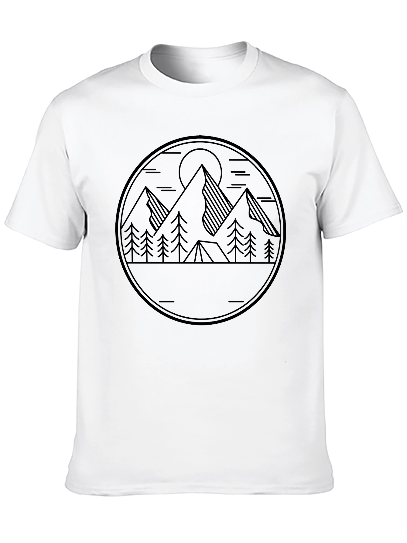 Mountain Camping Graphic Tee - Black