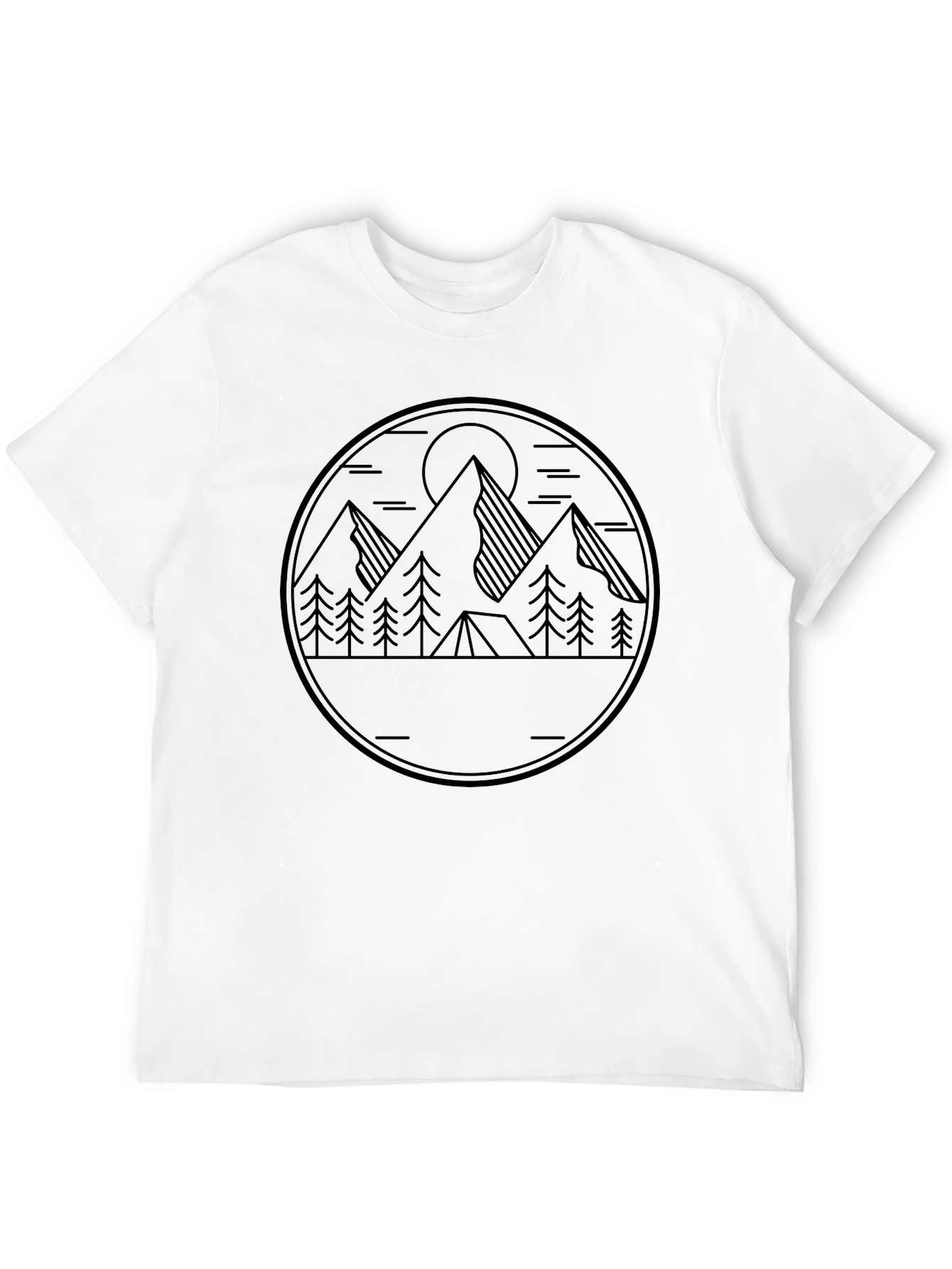 Mountain Camping Graphic Tee - Black
