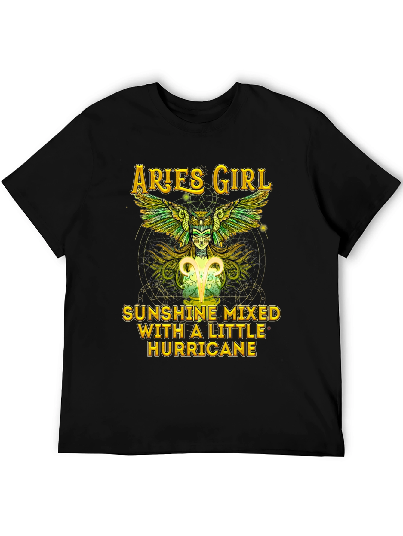 Aries Girl Sunshine Hurricane Graphic Tee