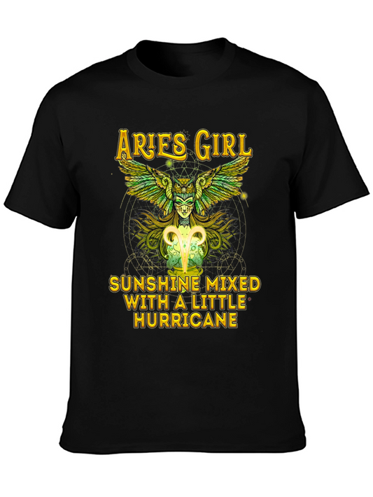Aries Girl Sunshine Hurricane Graphic Tee