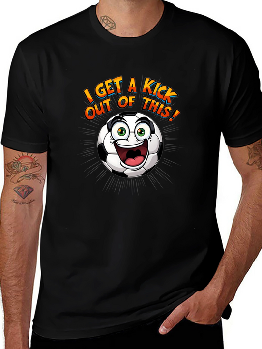Funny Soccer Ball Cartoon Graphic T-Shirt