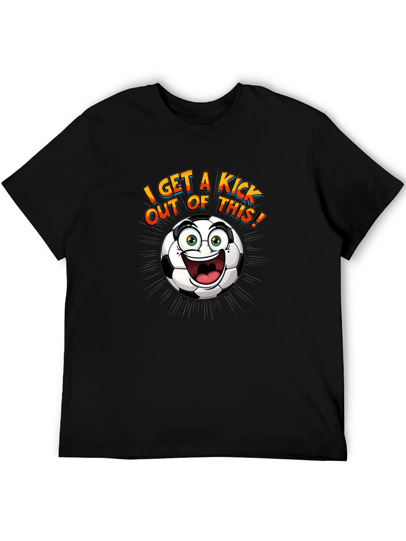 Funny Soccer Ball Cartoon Graphic T-Shirt