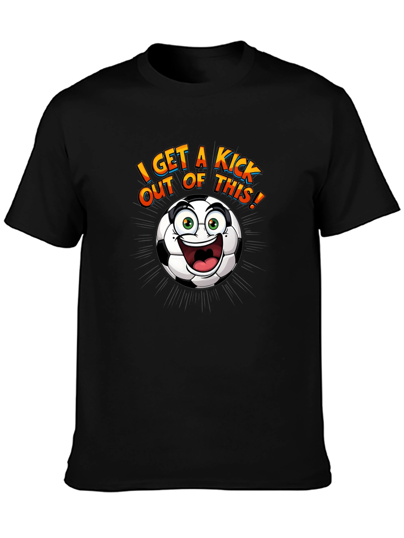 Funny Soccer Ball Cartoon Graphic T-Shirt
