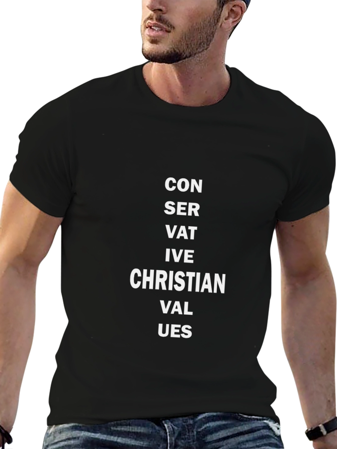 Conservative Christian Values Black T-Shirt