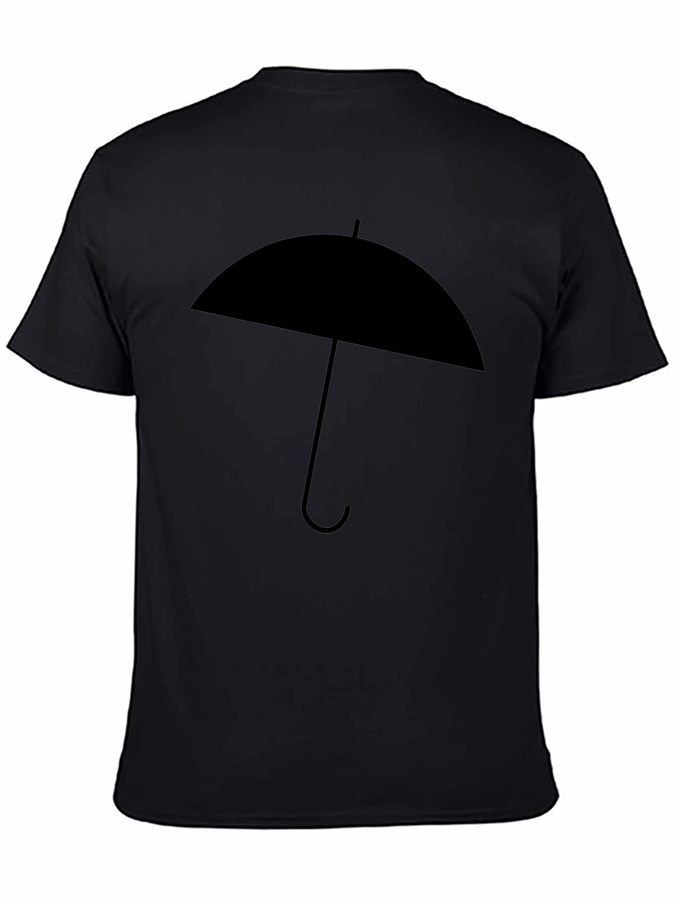 Umbrella Graphic Tee - Modern Black Cotton T-Shirt