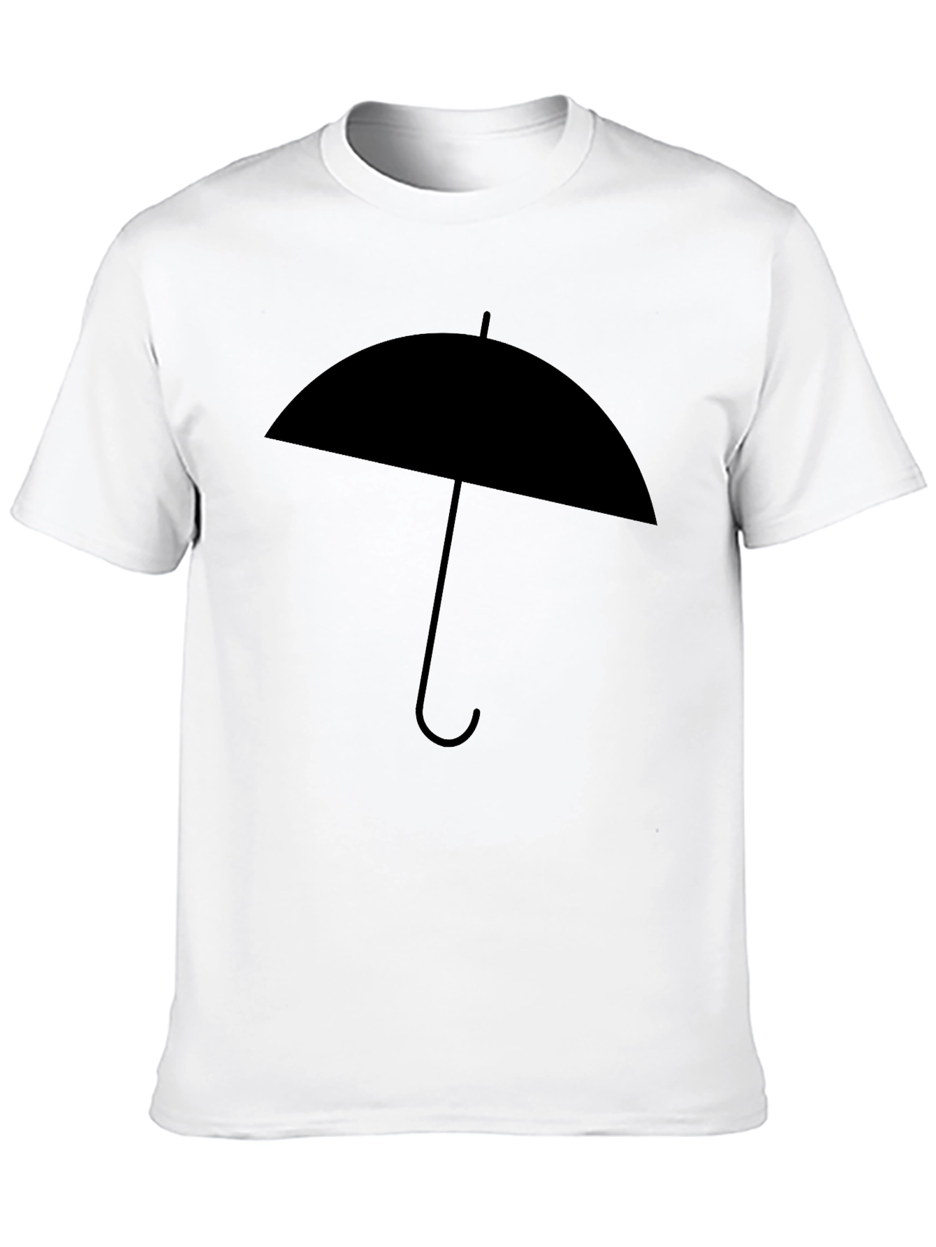 Umbrella Graphic Tee - Modern Black Cotton T-Shirt