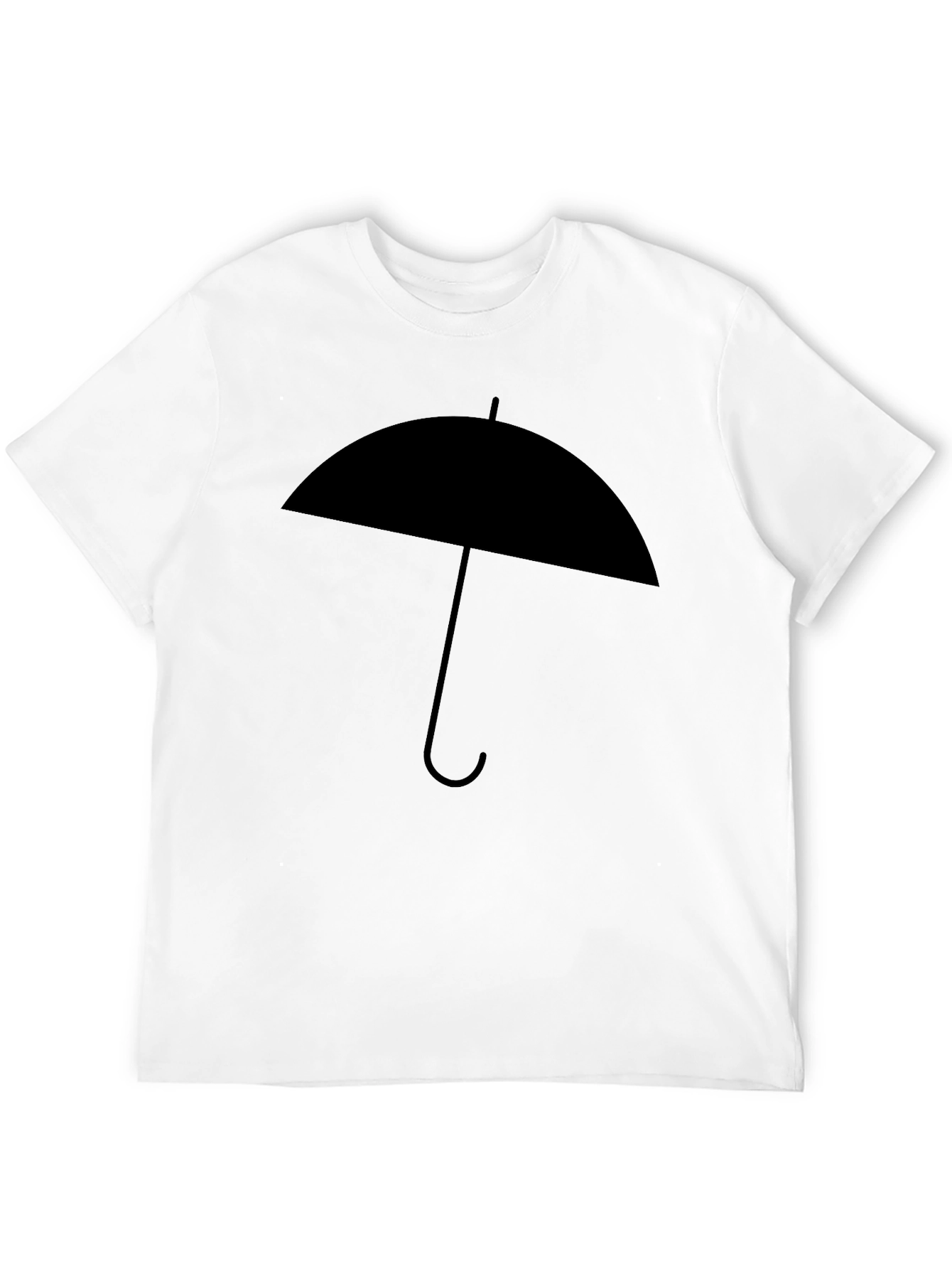 Umbrella Graphic Tee - Modern Black Cotton T-Shirt