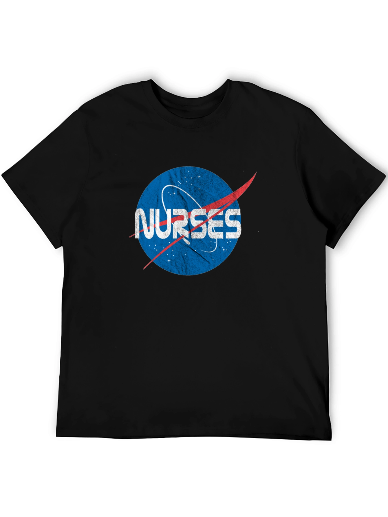 Nurses NASA Logo Black T-Shirt