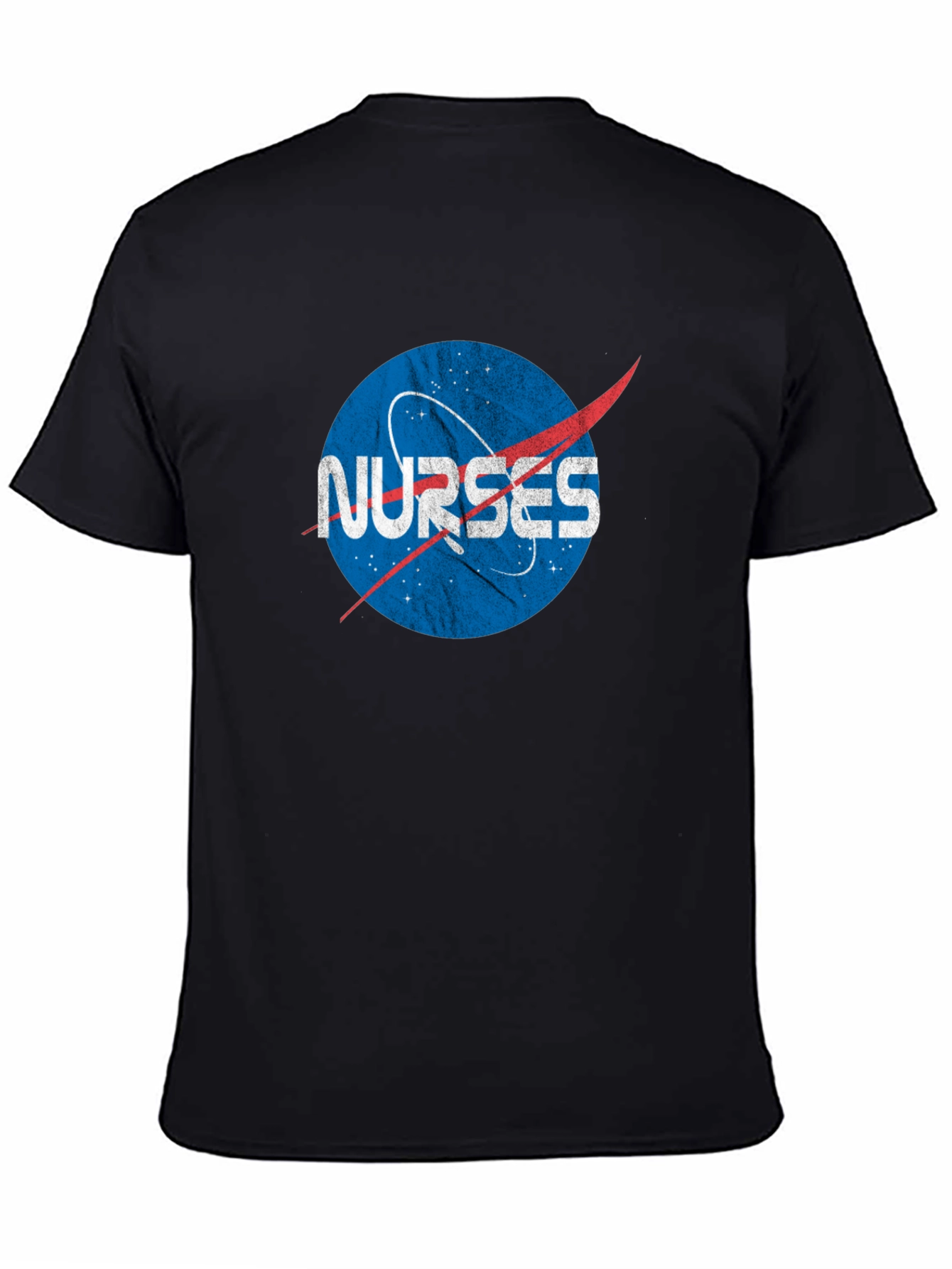 Nurses NASA Logo Black T-Shirt