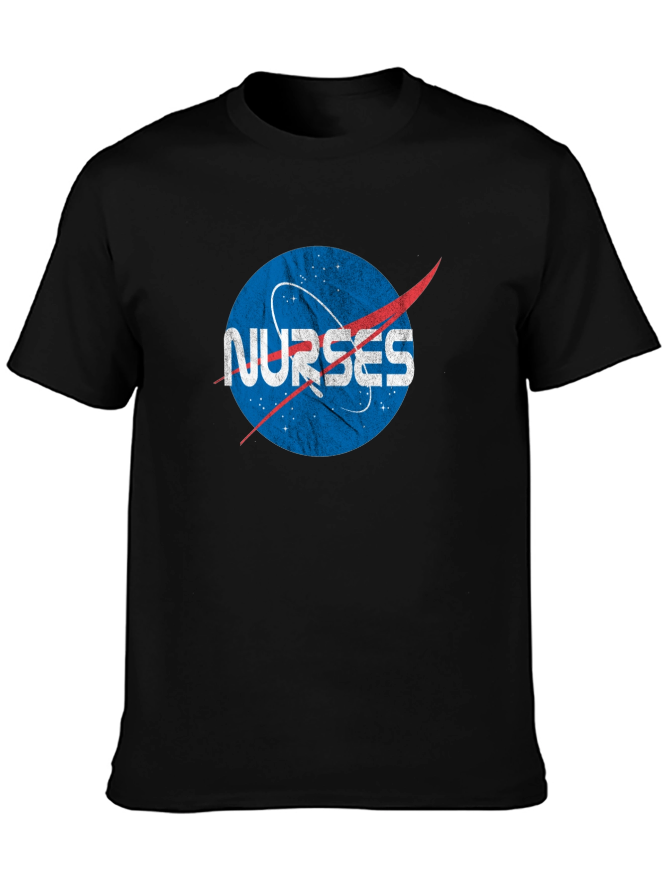 Nurses NASA Logo Black T-Shirt