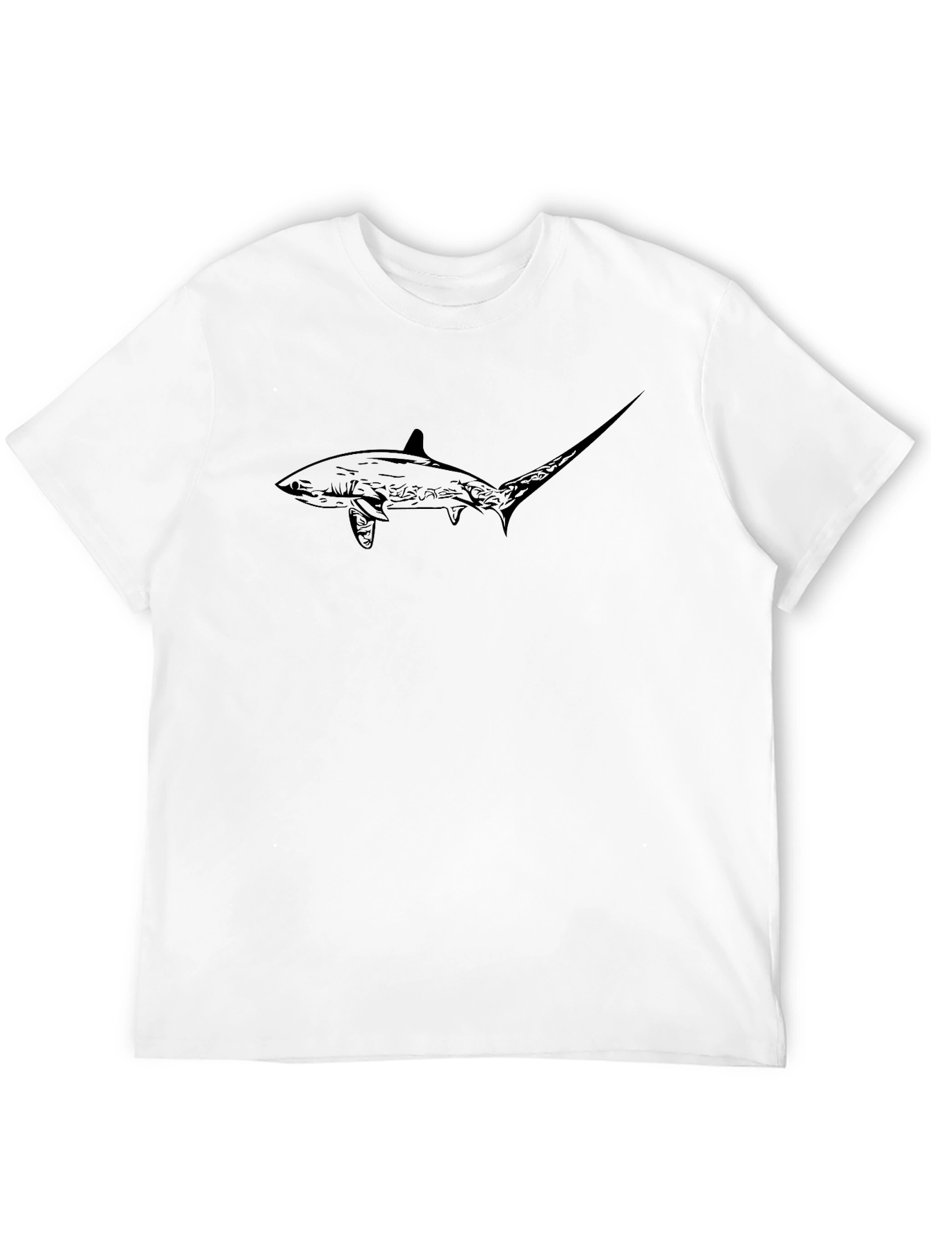 Cool Shark Graphic Tee - Black Cotton Blend