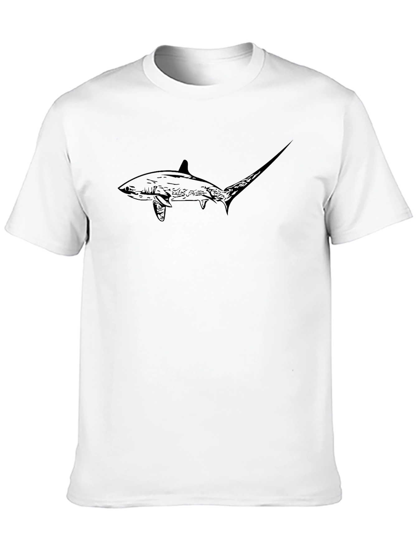 Cool Shark Graphic Tee - Black Cotton Blend