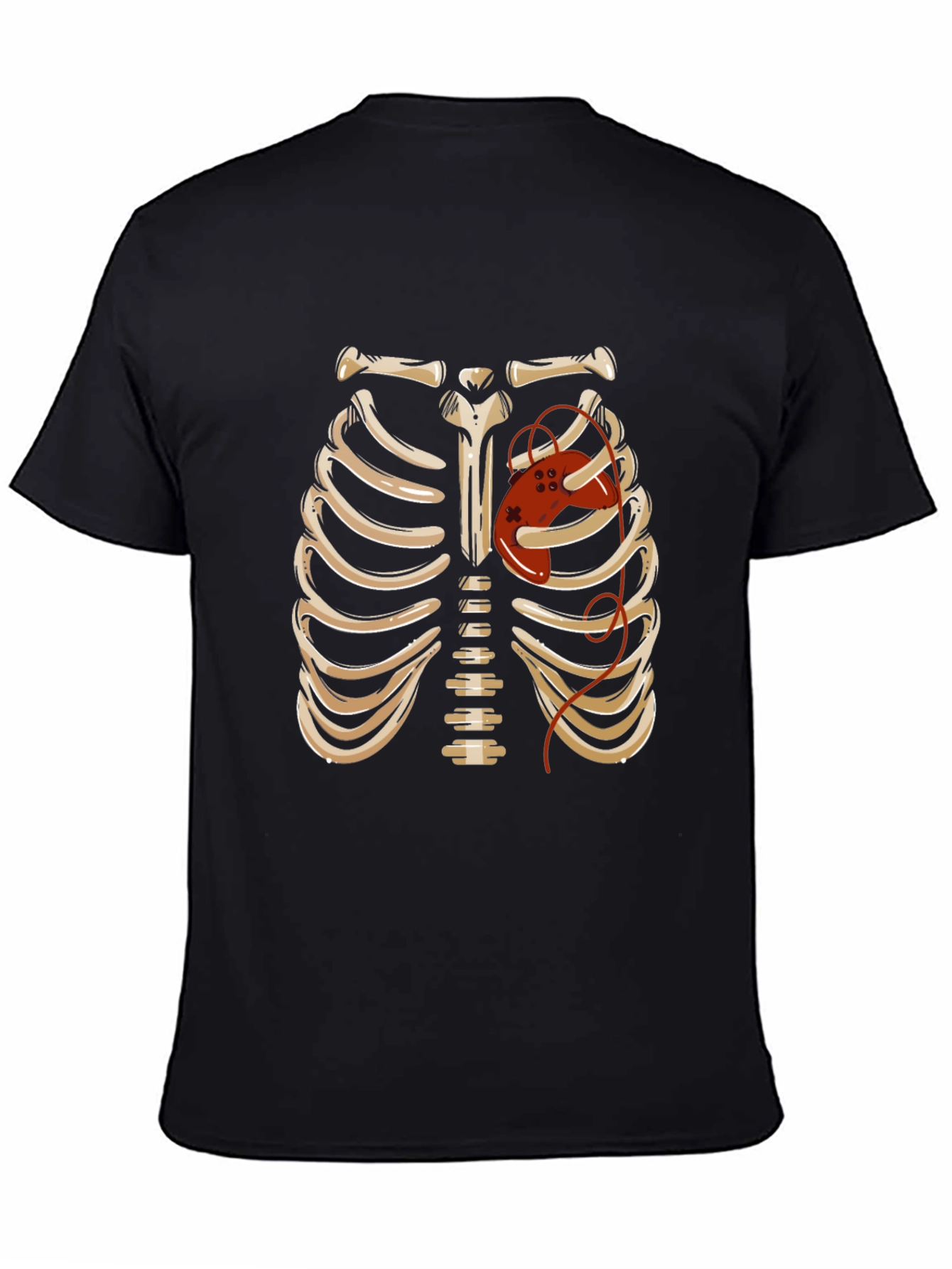 Skeleton Ribcage Gaming Heart Graphic Tee