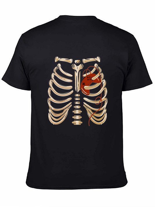 Skeleton Ribcage Gaming Heart Graphic Tee