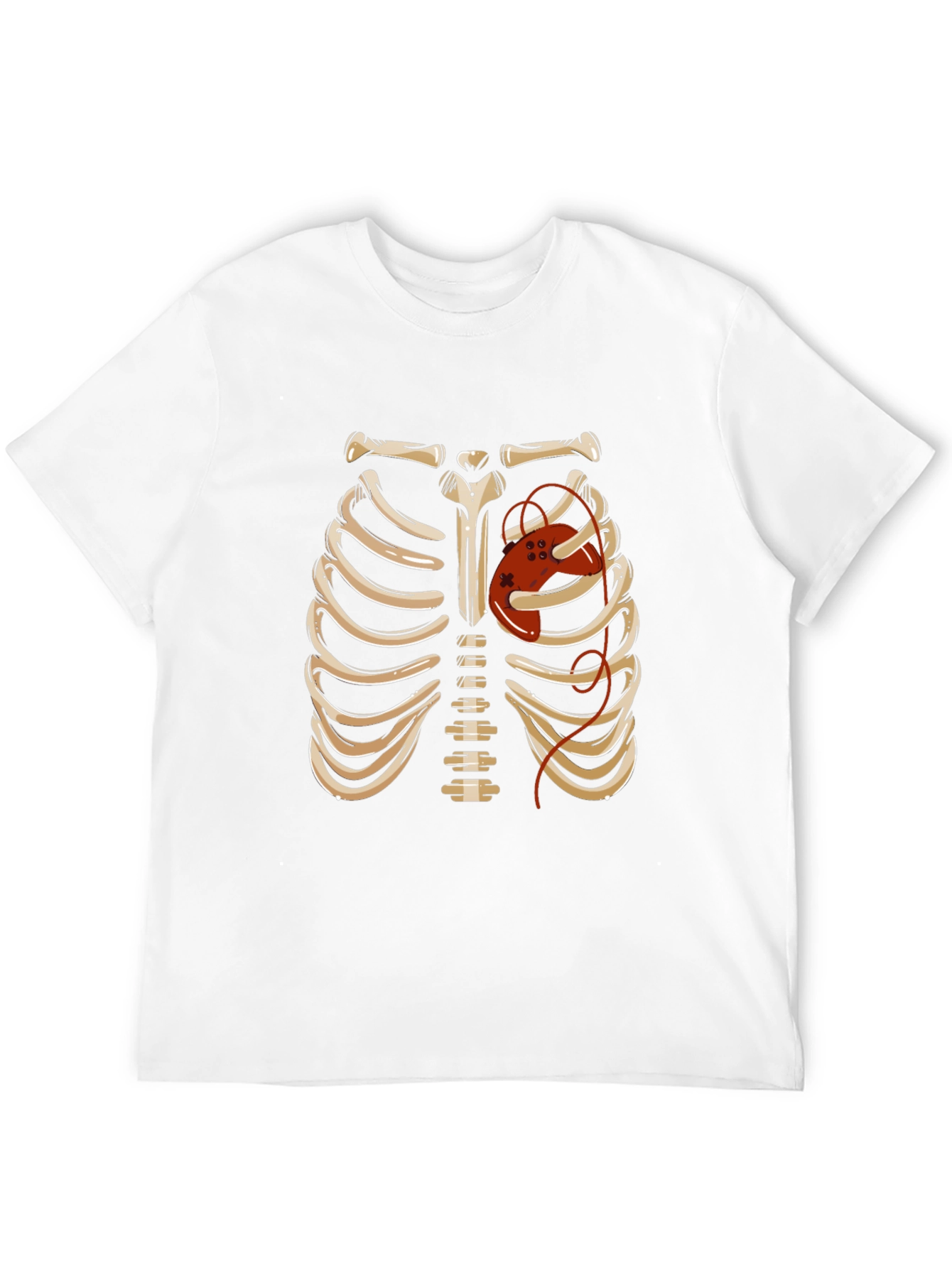 Skeleton Ribcage Gaming Heart Graphic Tee
