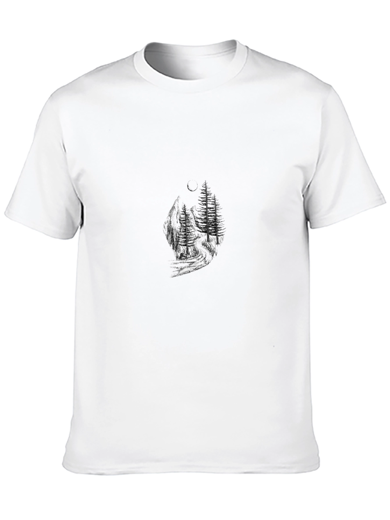 Mens Black Nature Graphic Tee - Casual Style