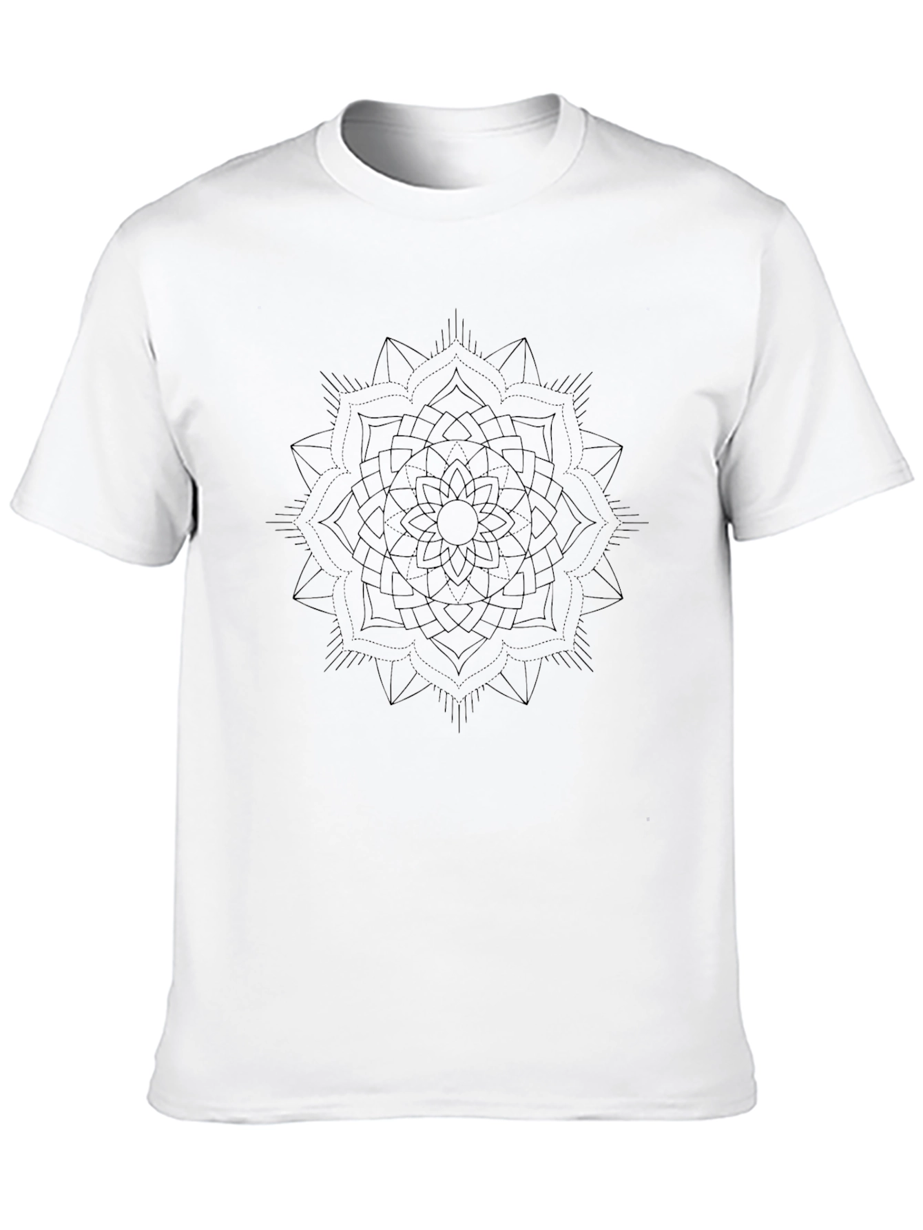 Mandala Graphic Black Tee - Unisex Casual Cotton Top