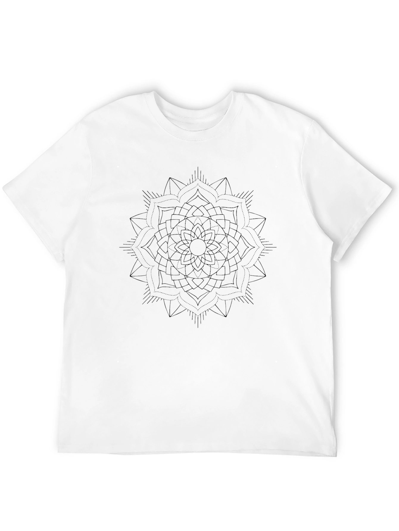 Mandala Graphic Black Tee - Unisex Casual Cotton Top