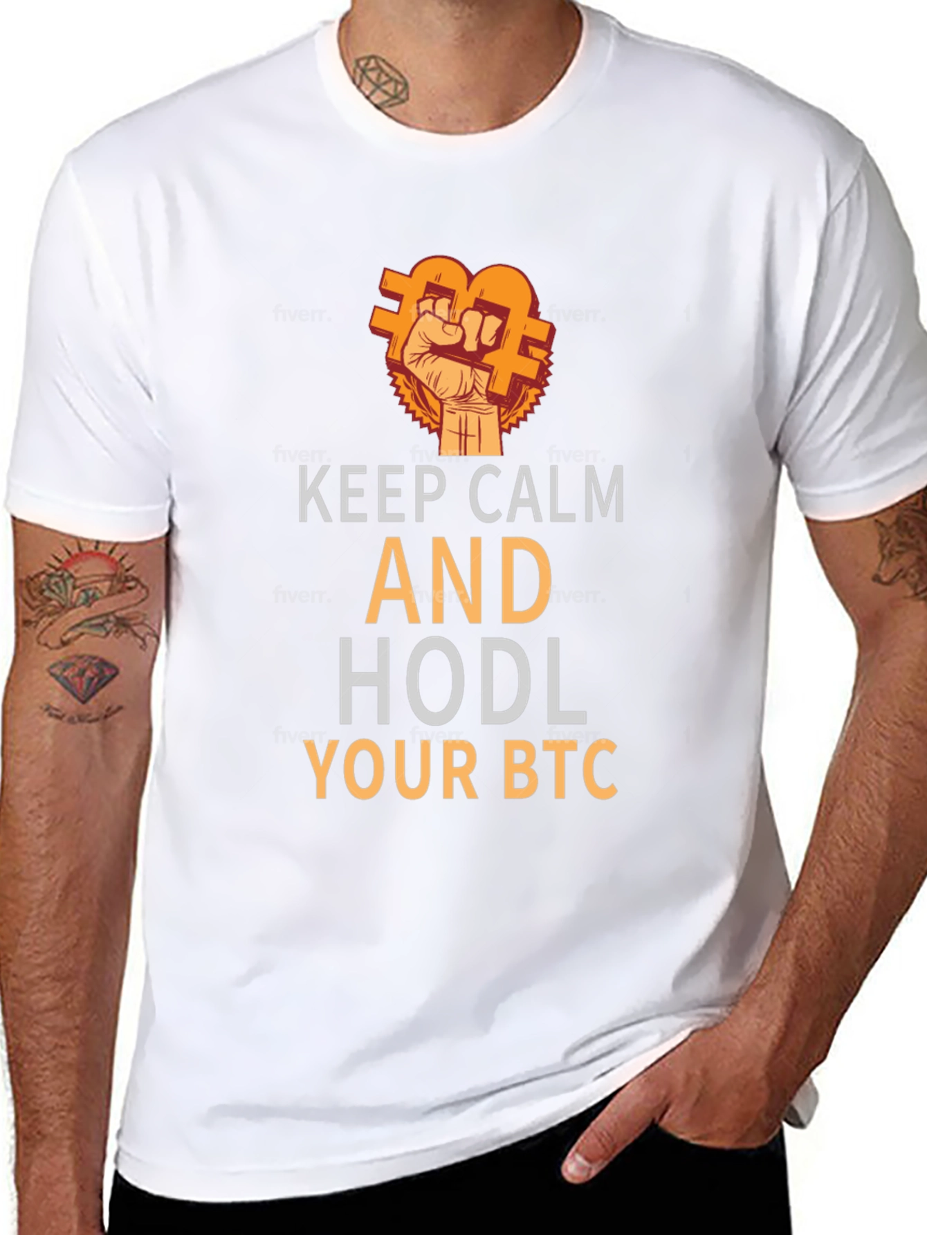Keep Calm and HODL Your BTC Black T-Shirt