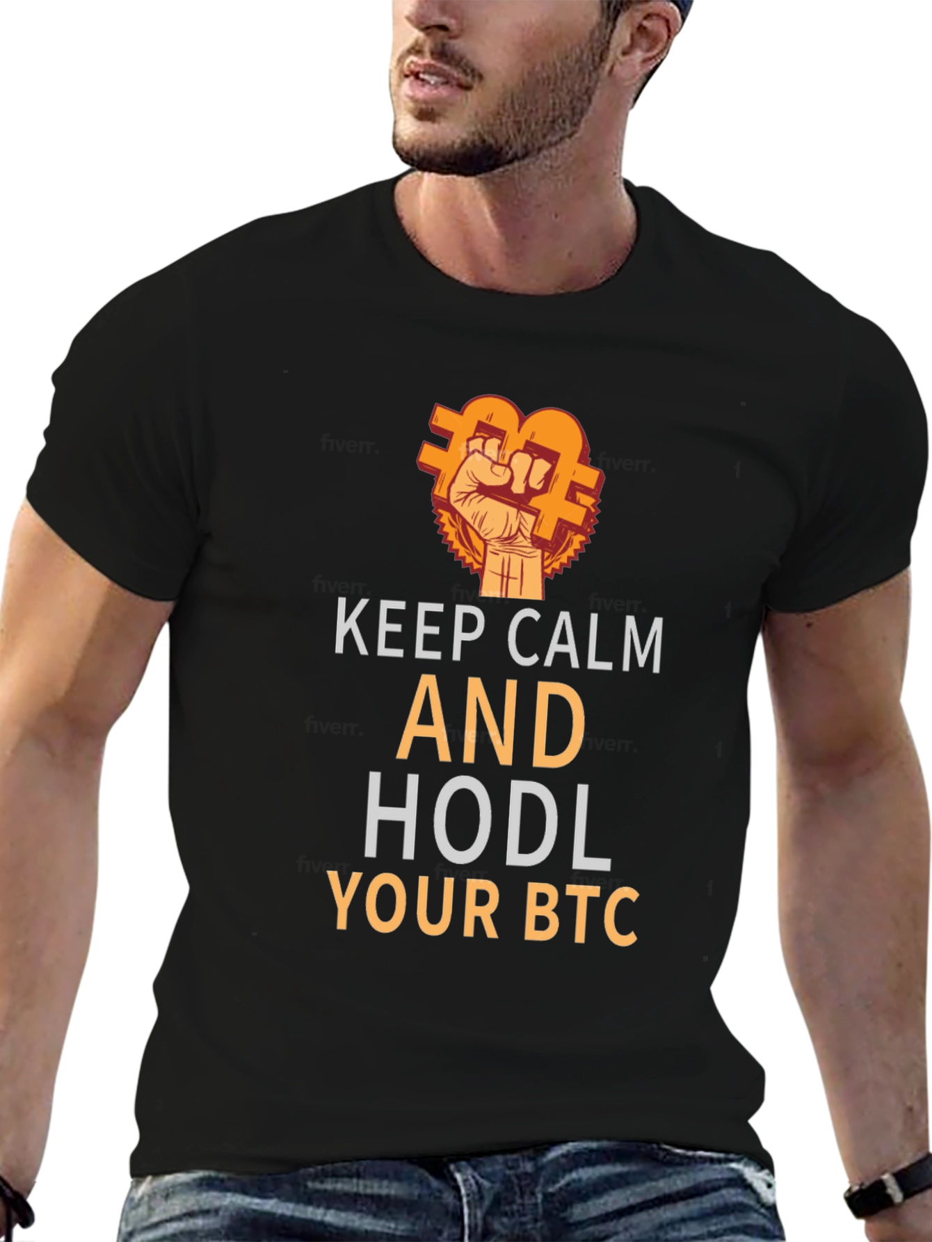 Keep Calm and HODL Your BTC Black T-Shirt