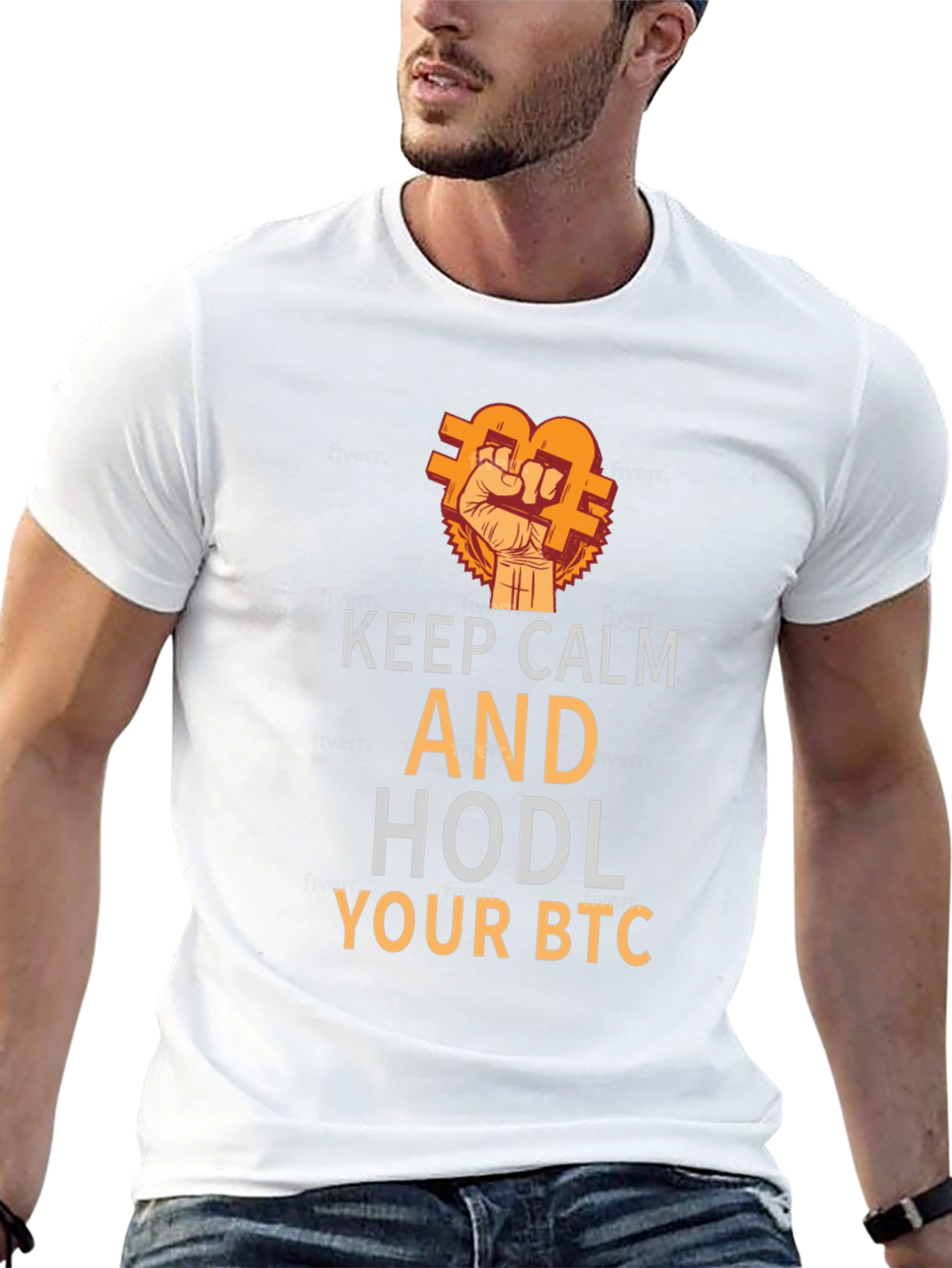 Keep Calm and HODL Your BTC Black T-Shirt