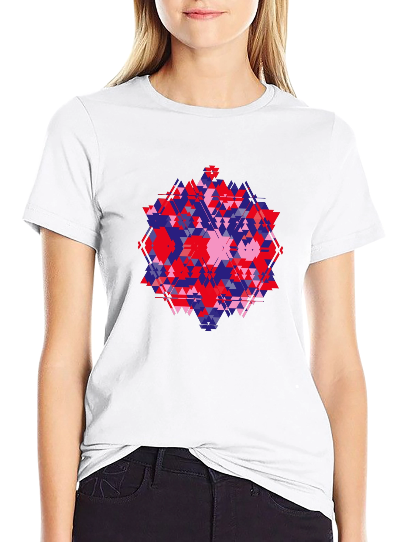 Geometric Graphic Tee - Abstract Triangle Design
