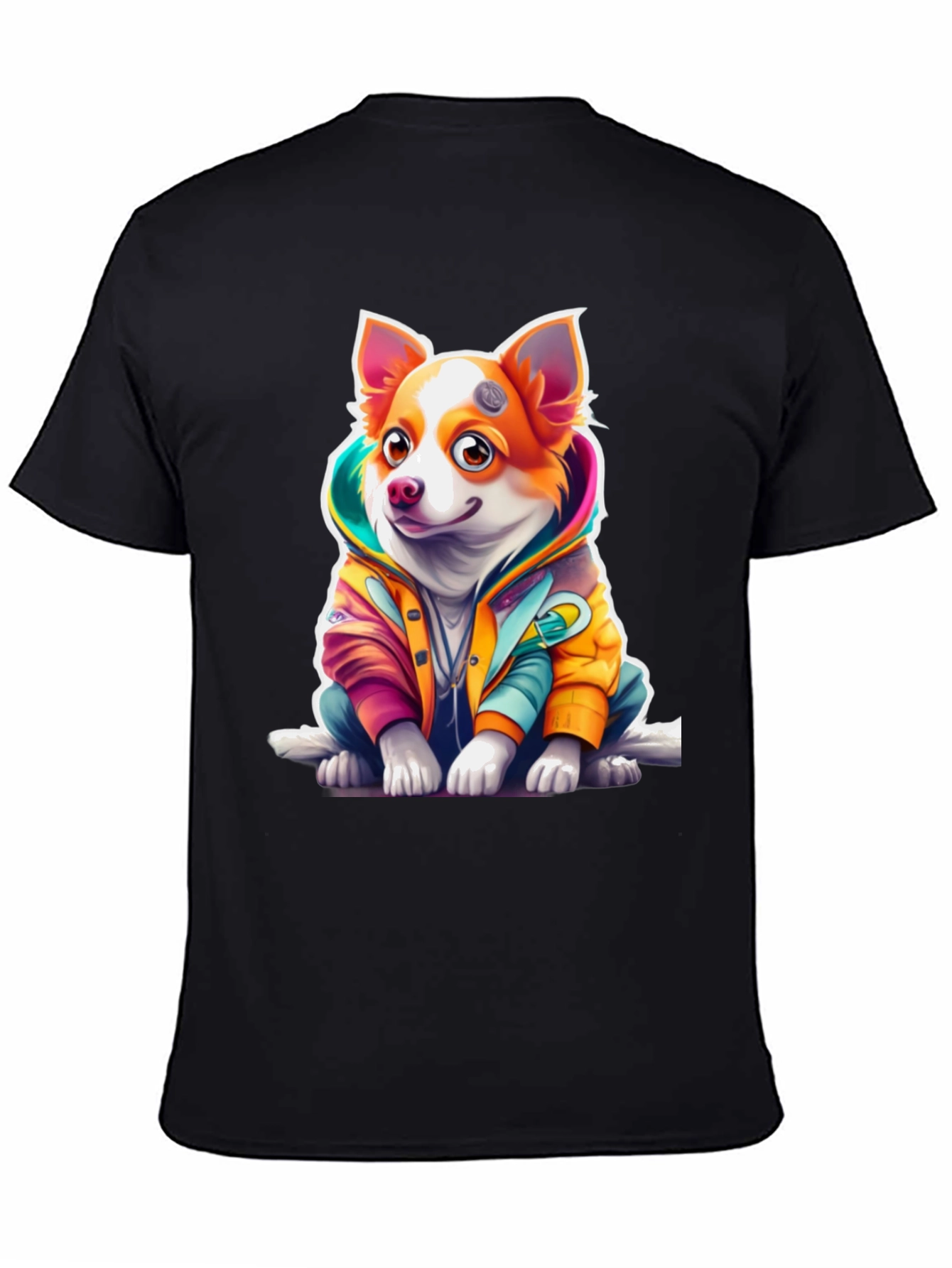 Dog in Hoodie Graphic T-Shirt