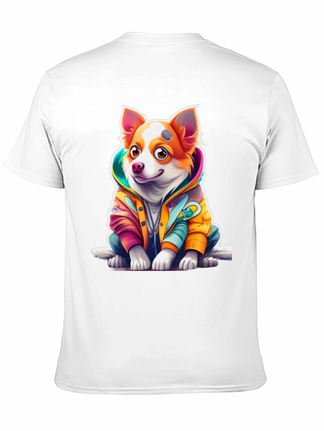 Dog in Hoodie Graphic T-Shirt