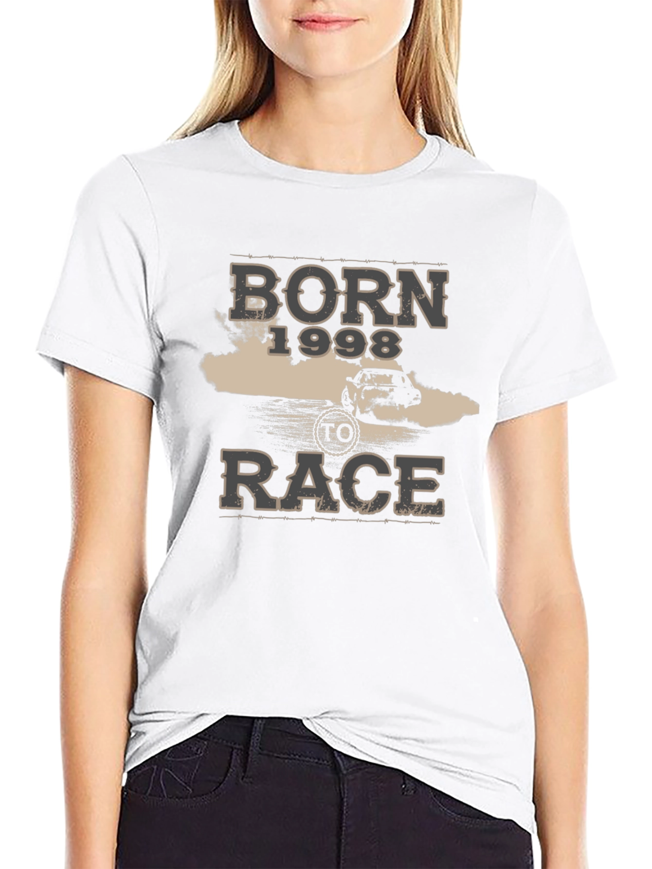Born 1998 to Race Black Graphic T-Shirt