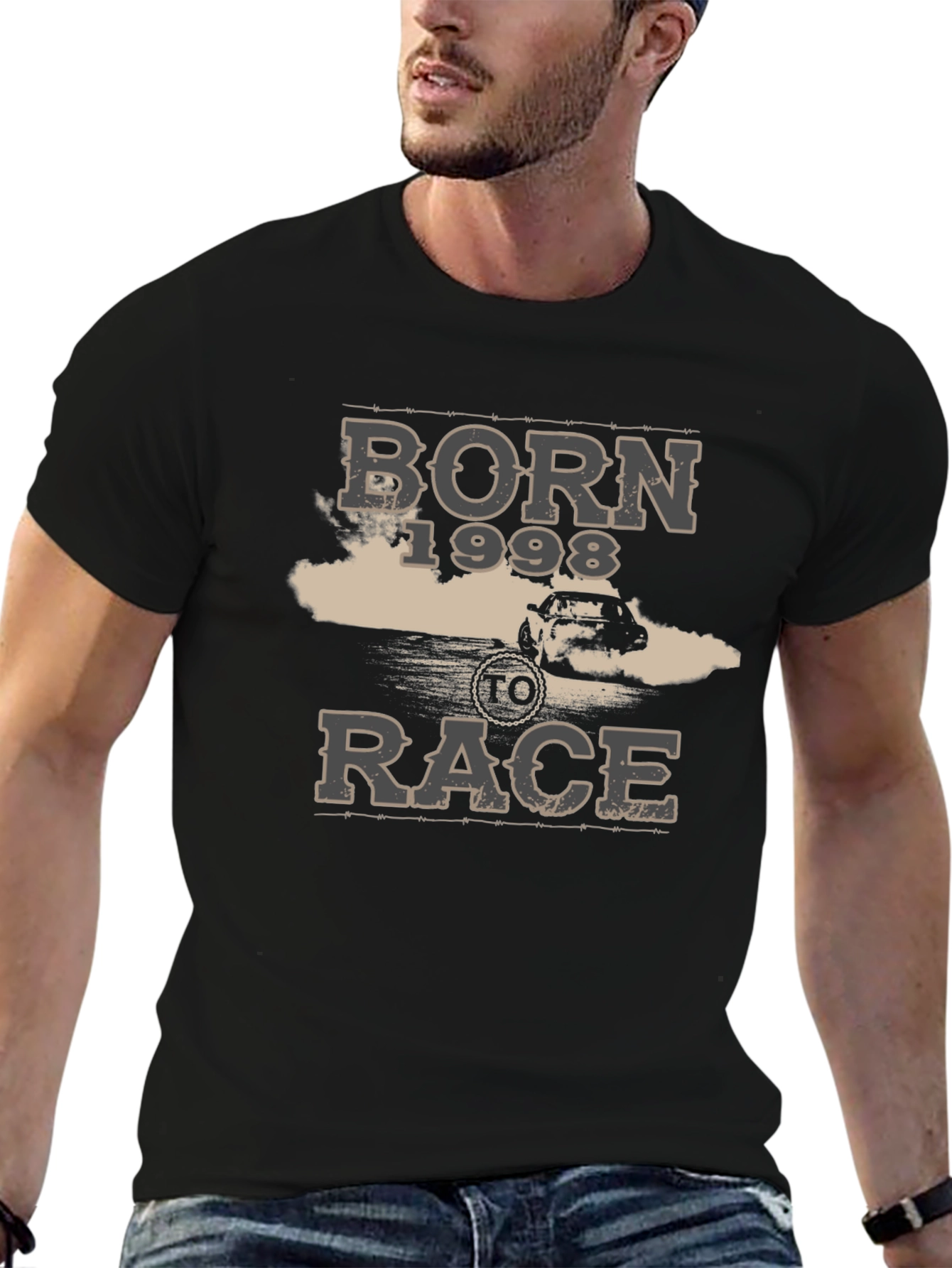 Born 1998 to Race Black Graphic T-Shirt