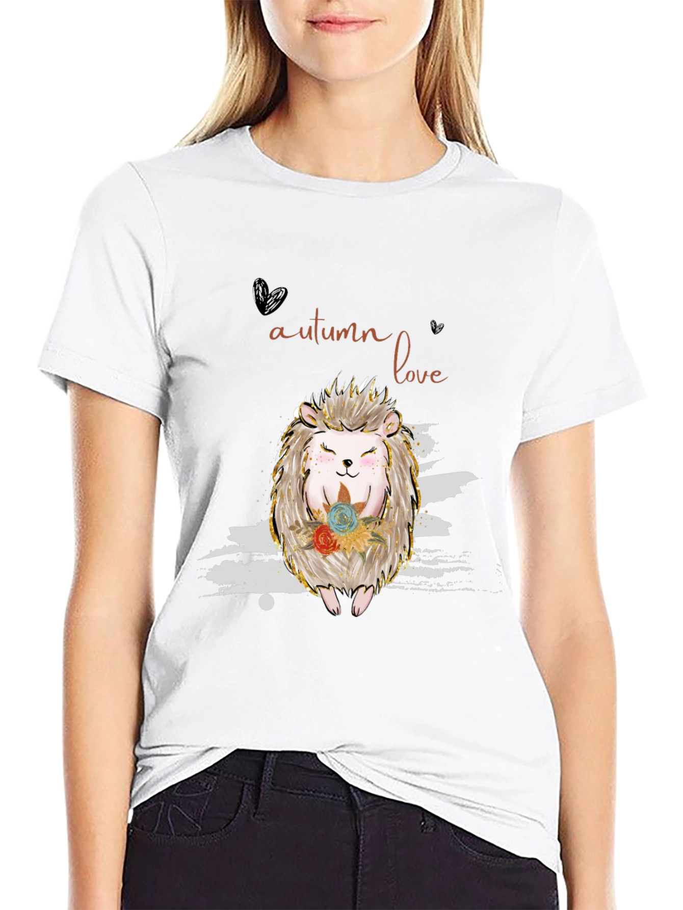 Autumn Love Hedgehog Graphic Tee