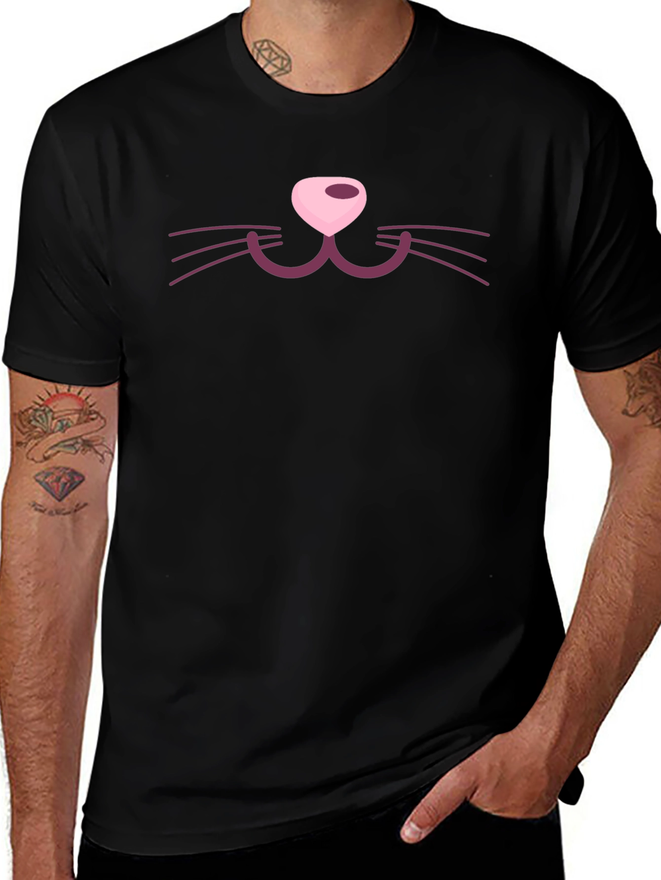 Cat Face Graphic Tee - Fun Novelty Shirt