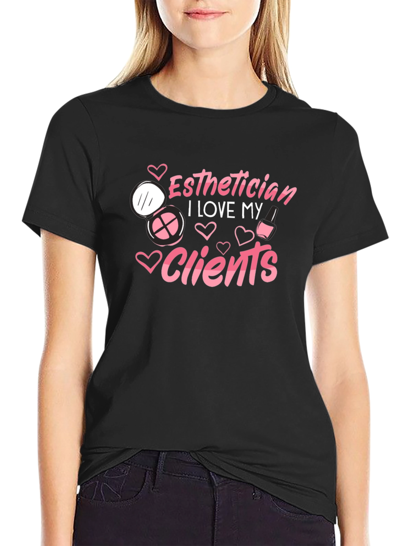 Esthetician Love Clients Black T-Shirt