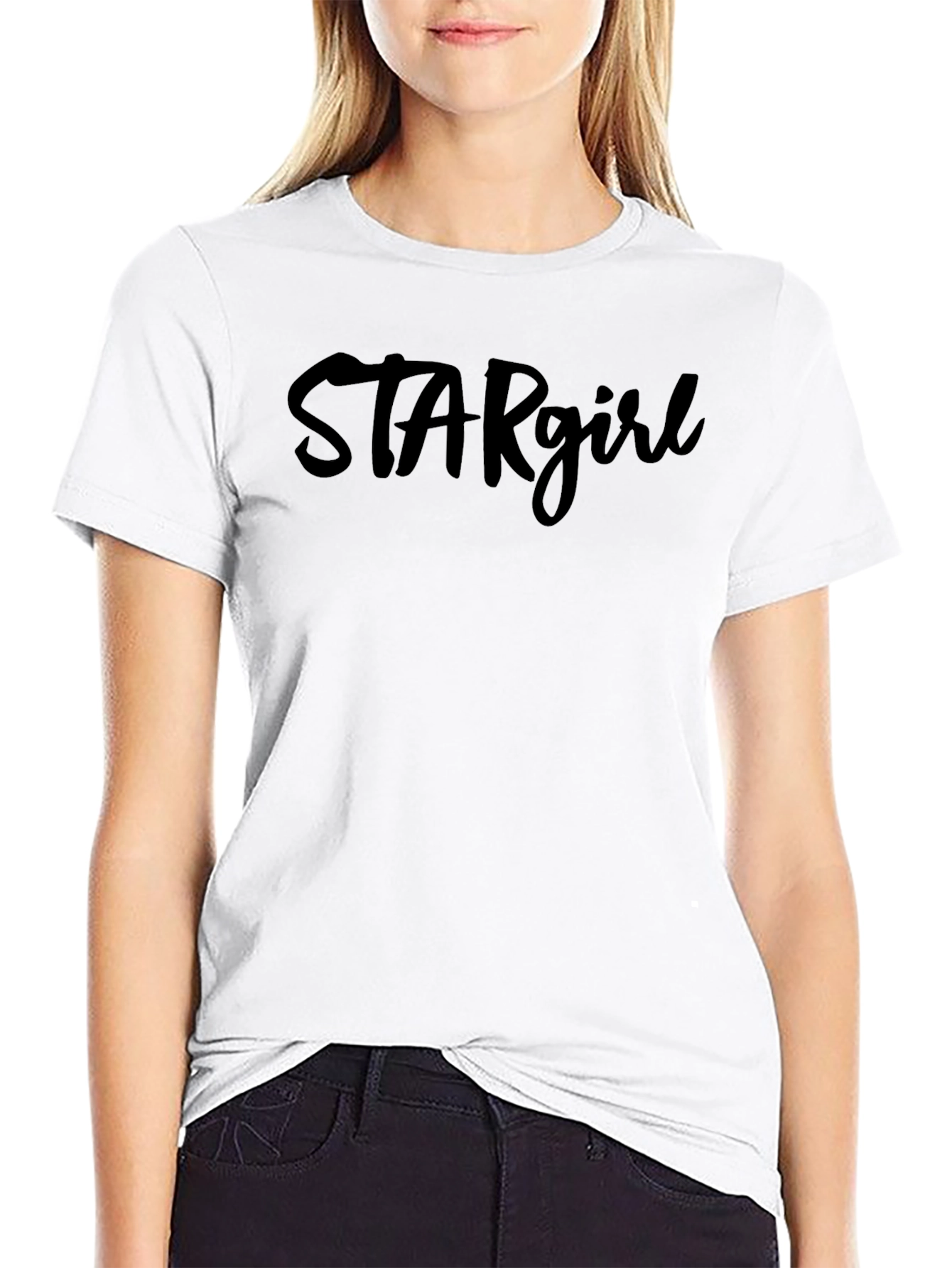 STARgirl Black Graphic Tee Casual Fashion