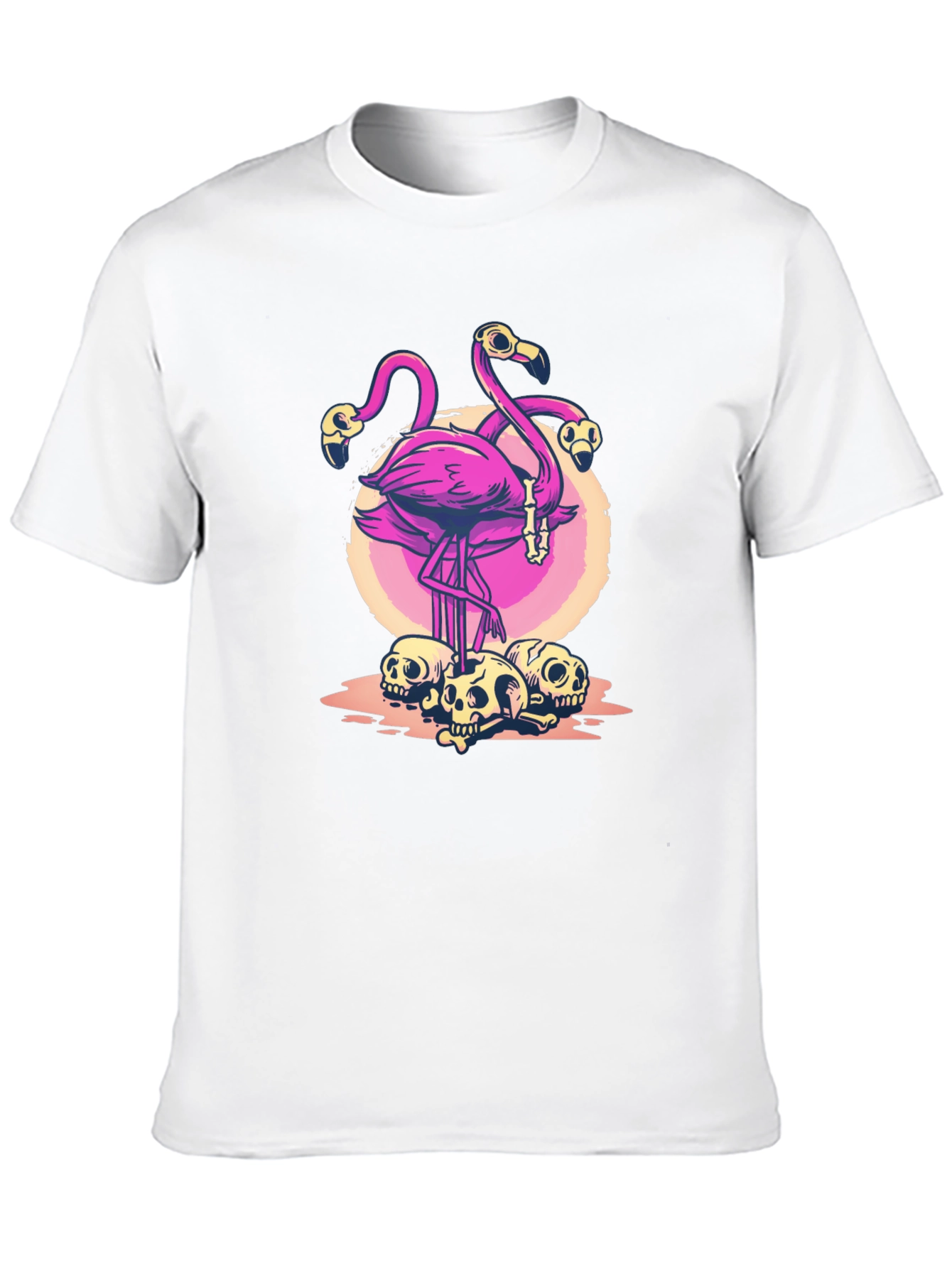 Flamingo Skull Graphic T-Shirt