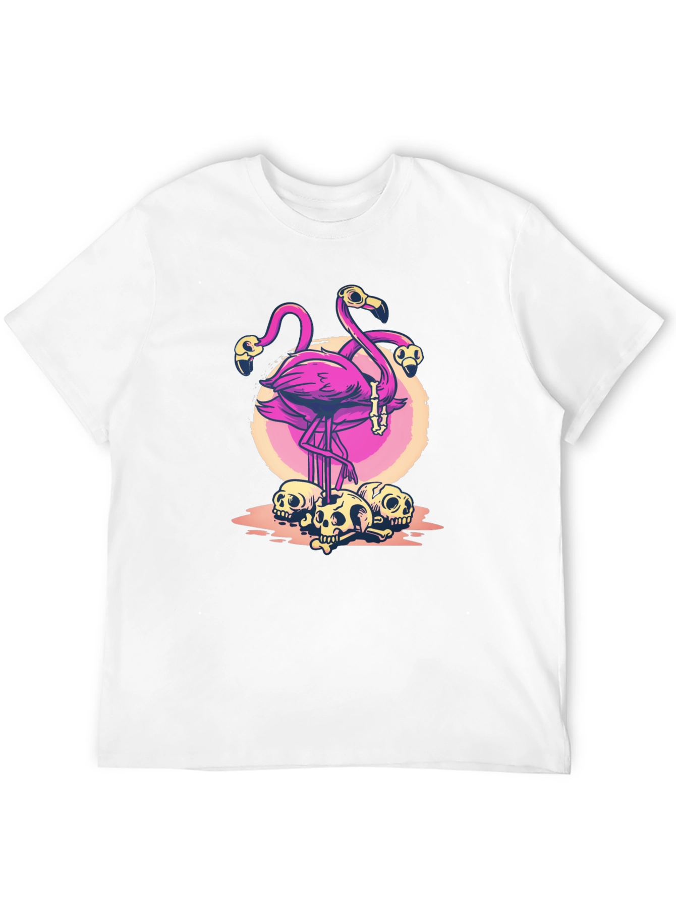 Flamingo Skull Graphic T-Shirt