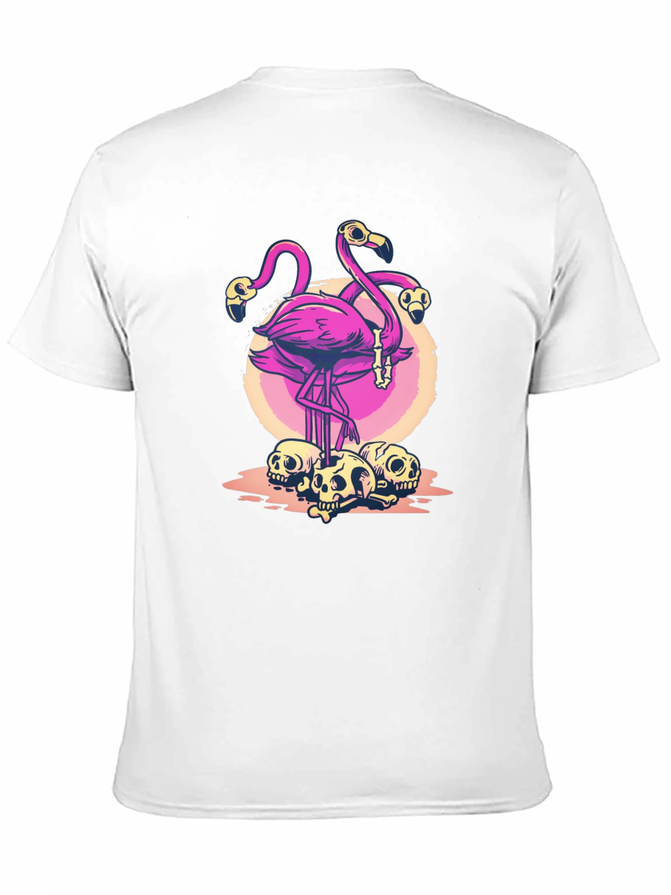 Flamingo Skull Graphic T-Shirt