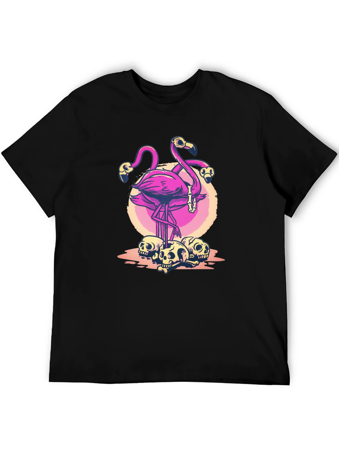 Flamingo Skull Graphic T-Shirt