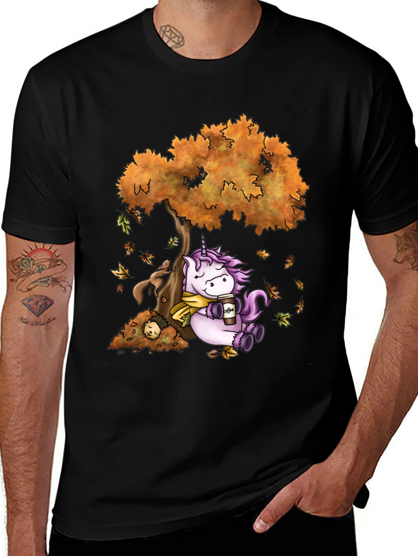 Unicorn Autumn Coffee T-Shirt